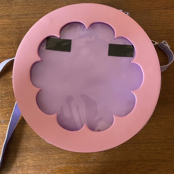 Purple Circle Ita Pin Crossbody Bag Purse With Interchangeable Front Panels - Picture 7 of 11